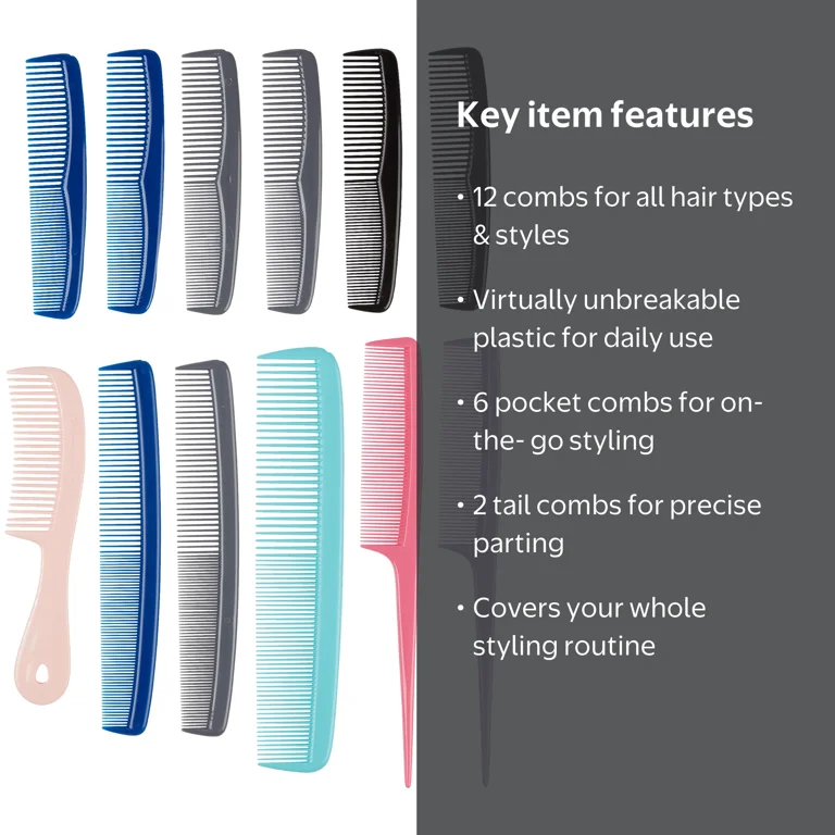 Conair, Comb Set, 12-Piece All-Purpose Hair Styling Pack  display picture 2