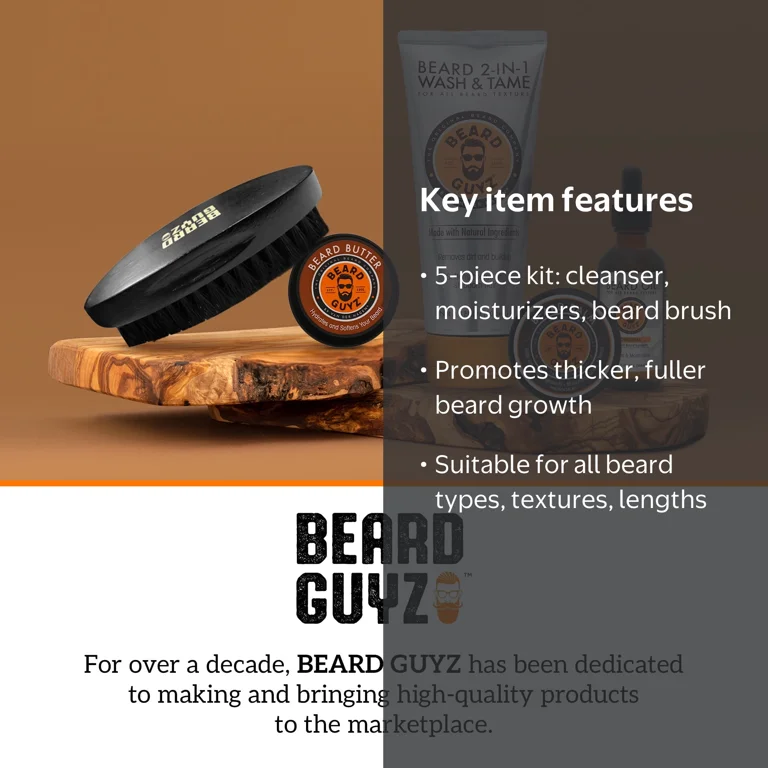 Beard Guyz Adventurous Grooming Set, Wash Kit, Growth Oil