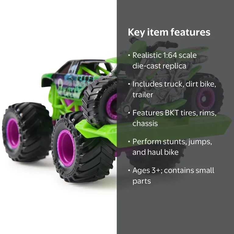 Monster Jam Grave Digger Monster Truck and Dirt Bike Vehicle 2