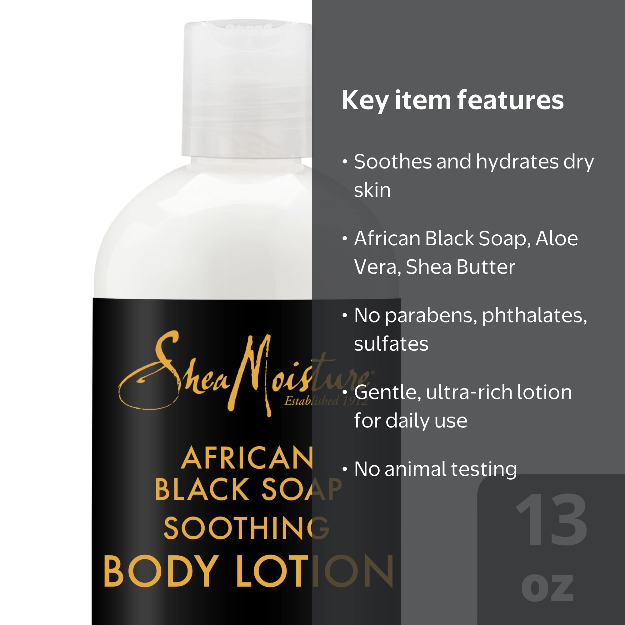 SheaMoisture African Black Soap Body Lotion, 13 fl. oz - Walmart.com