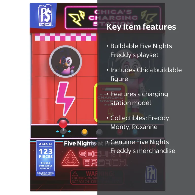 Five Nights at Freddy's, Chica Buildable Set, Red, Officially