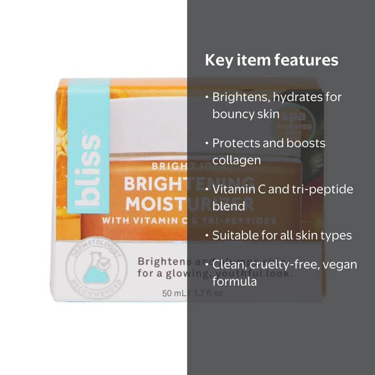 Bliss, Facial Moisturizer, Vitamin C +Tri-Peptide, 1.7 oz