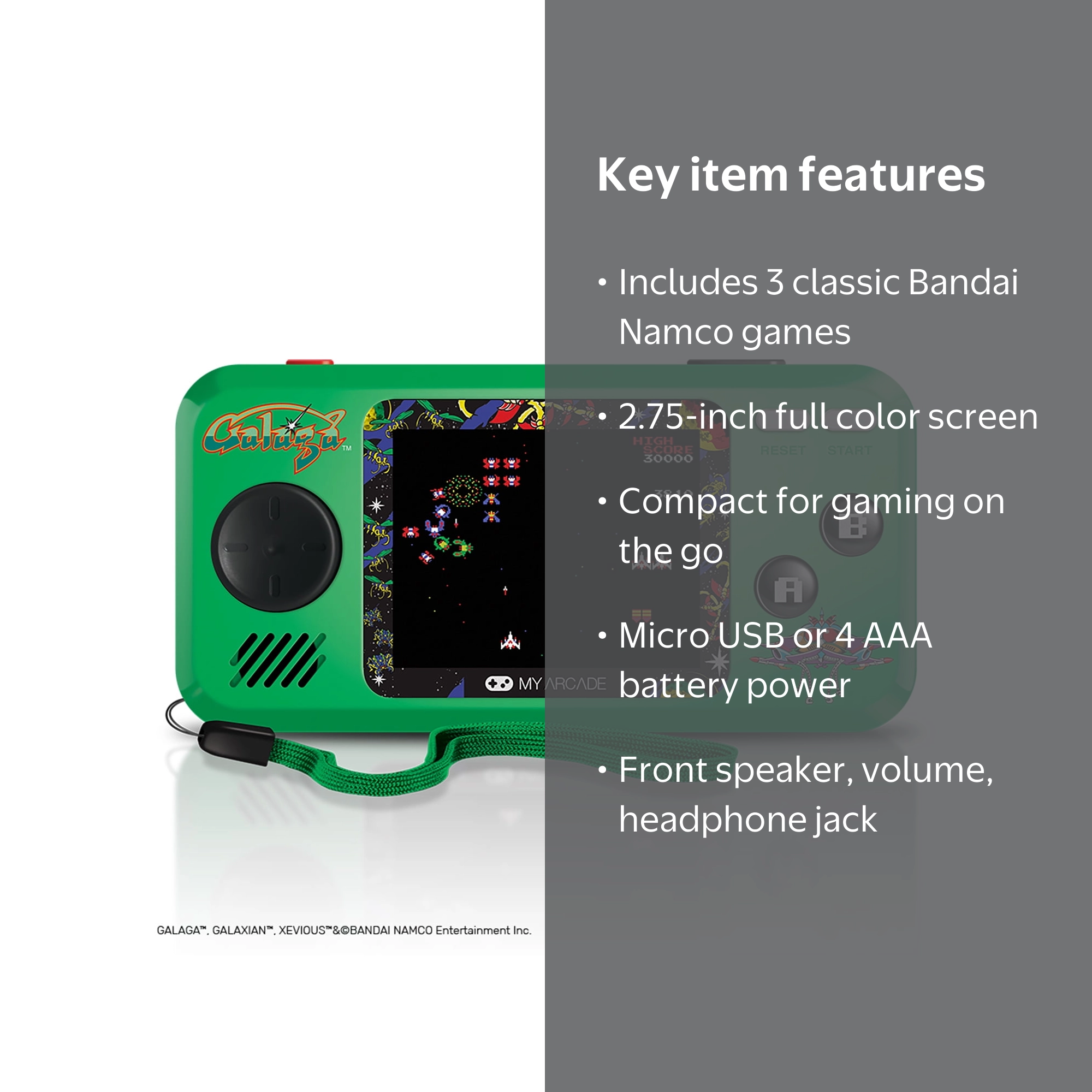 My Arcade Galaga Pocket Player - Collectible Handheld Console with