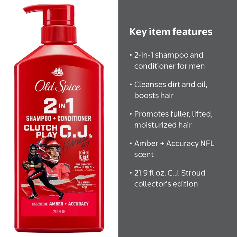 Old Spice Clutch Play C.J. 2-in-1 Shampoo & Conditioner for Men