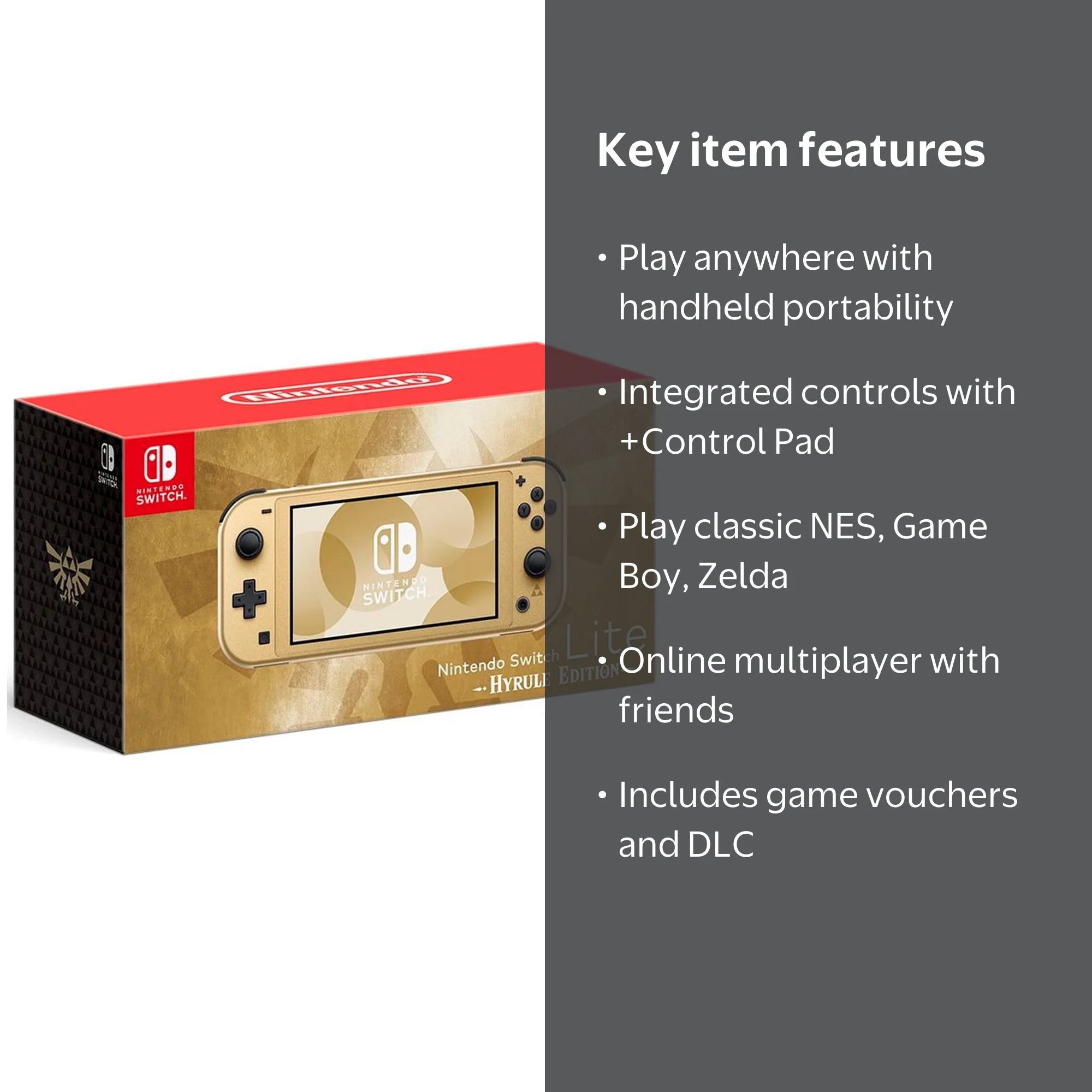 Nintendo Switch Lite Hyrule Edition, Handheld Gaming System, Gold