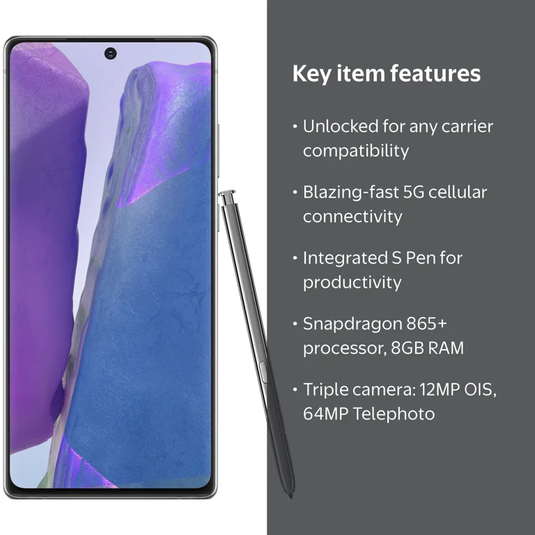 Samsung, Smartphone, Galaxy Note 20 128GB, Gray, Unlocked
