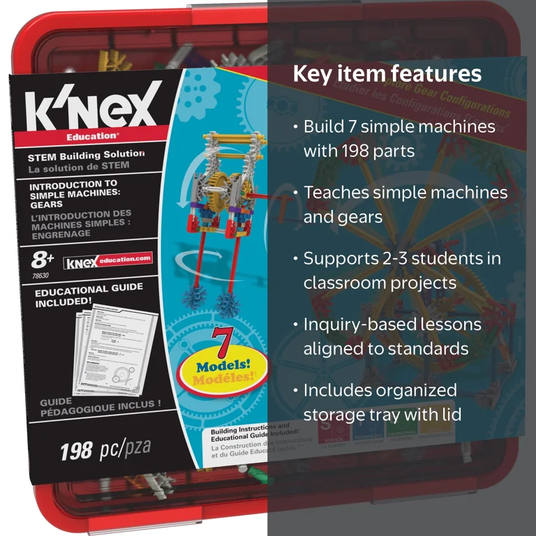 K'NEX Education - Intro to Simple Machines: Gears Set - 198 Pieces