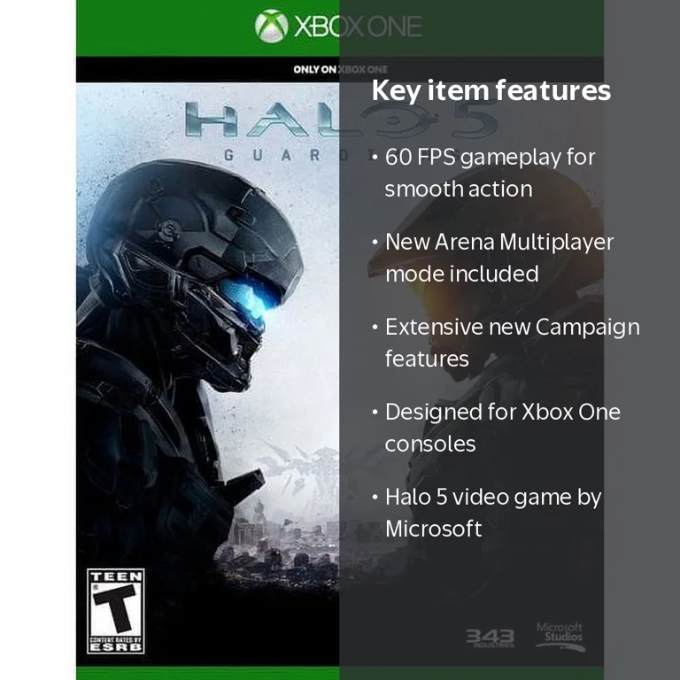 Microsoft, Halo 5, U9Z-00030, Multicolor, Xbox One, Physical