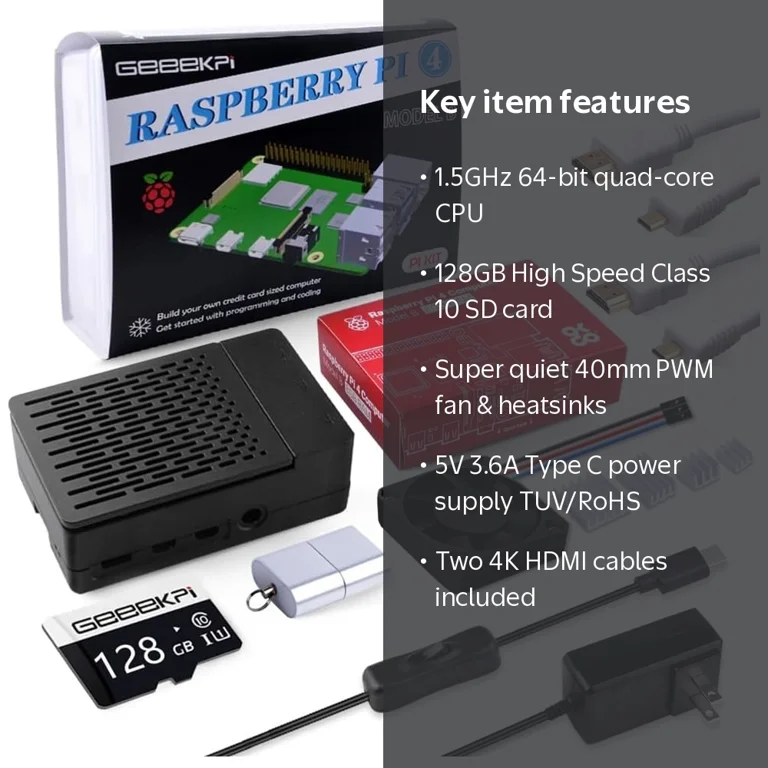 52Pi Raspberry Pi 4 8GB Starter Kit - 128GB Edition, Raspberry Pi