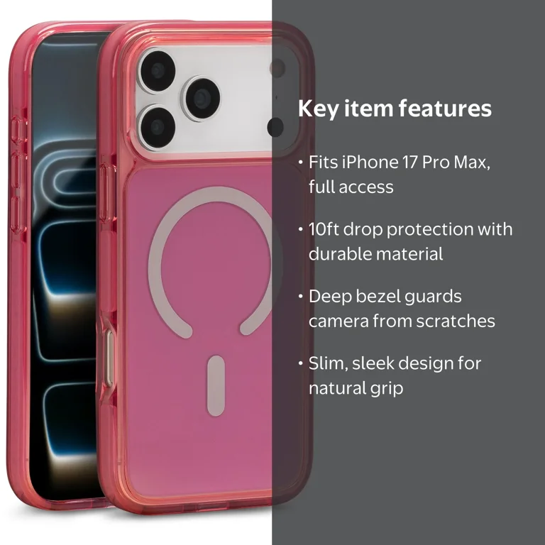 iHome Magsafe Velo Case for iPhone 17 Pro Max, Shockproof, MagSafe