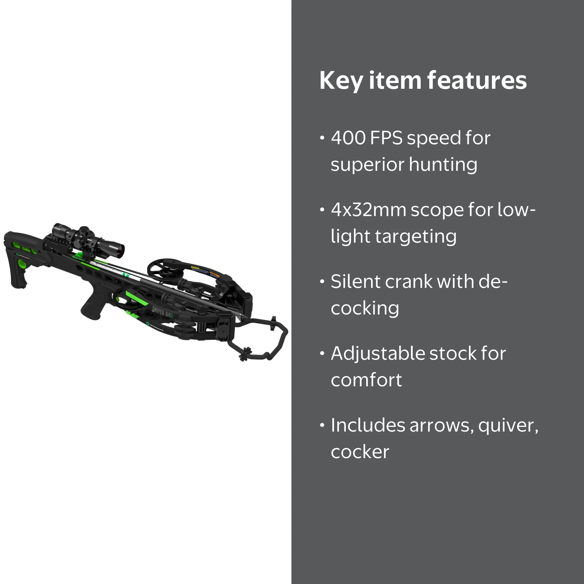 Centerpoint Sniper G4D Crossbow, 400 FPS, 4x32mm Illuminated Scope