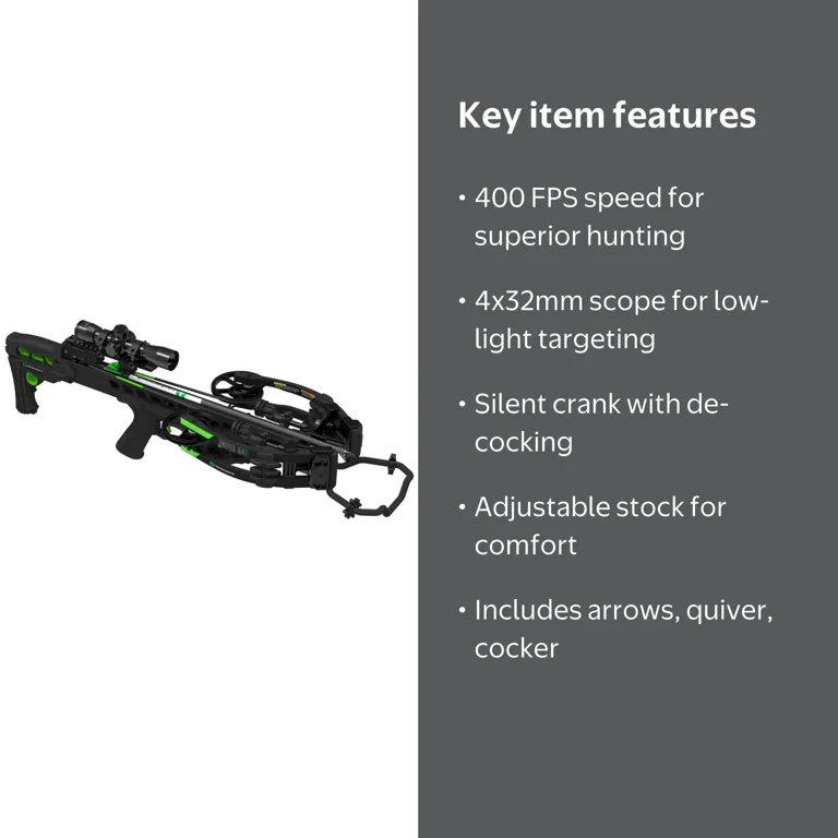 Centerpoint Sniper G4D Crossbow, 400 FPS, 4x32mm Illuminated Scope
