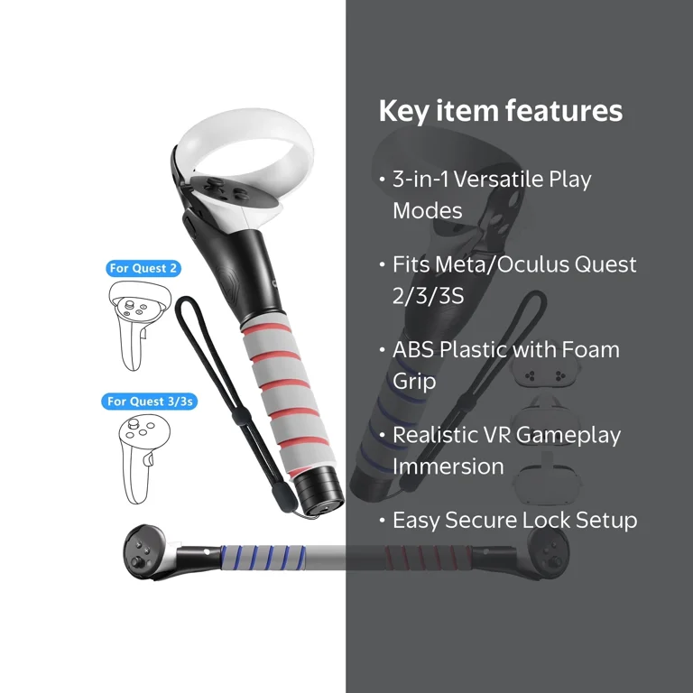 Prociv VR Accessories, Handle Extender Grips for Meta Quest 2/3/3S