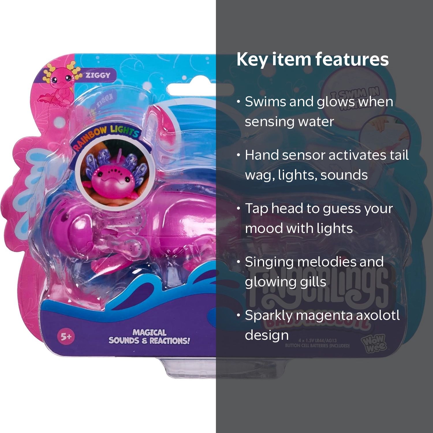 Fingerlings, Baby Axolotl, Ziggy, Swims and Lights Up - Walmart.com
