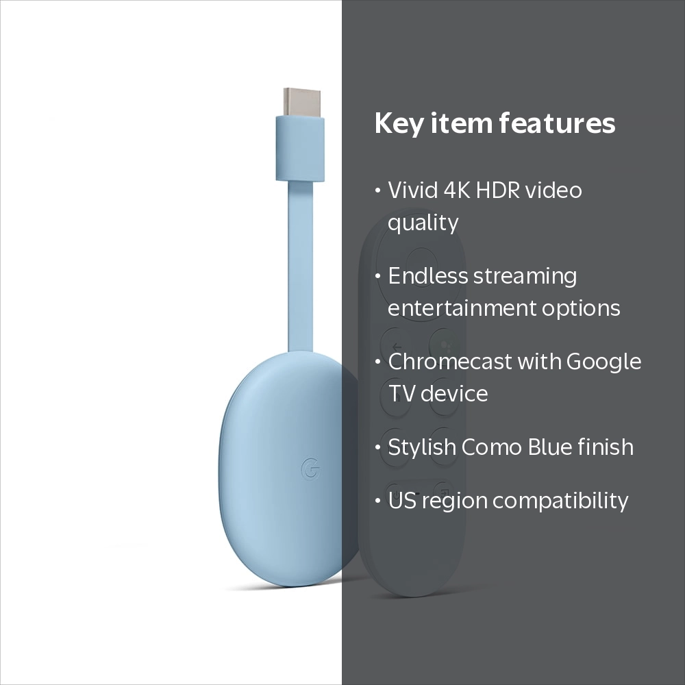 Google Chromecast - 4K HDR Streaming Device with Google TV - Sky