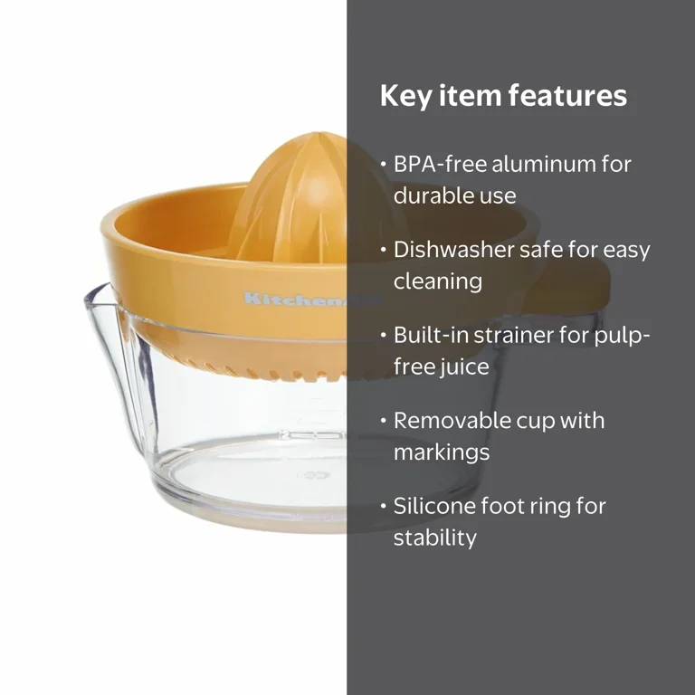 KitchenAid Plastic Manual Lemon Citrus Fruit Squeezer and Juicer