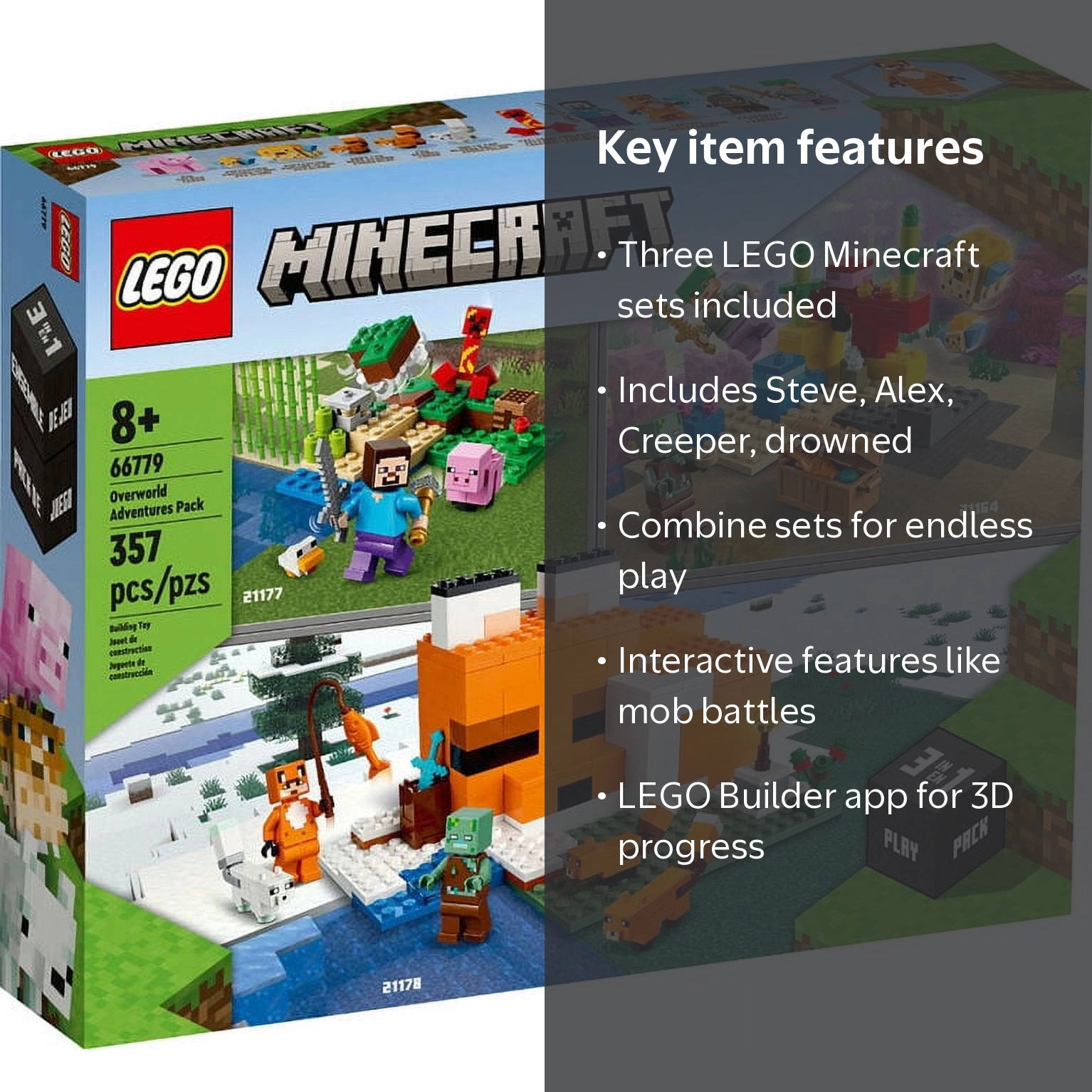 LEGO, Overworld Adventures Set, 66779, 3 in 1 Building Set