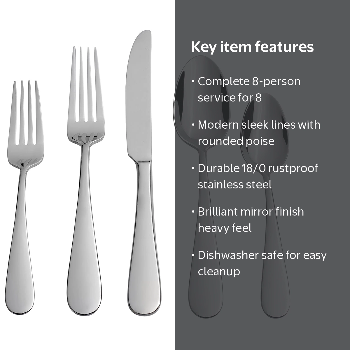 Oneida Teso 40-Piece Stainless Steel Flatware Set with Caddy