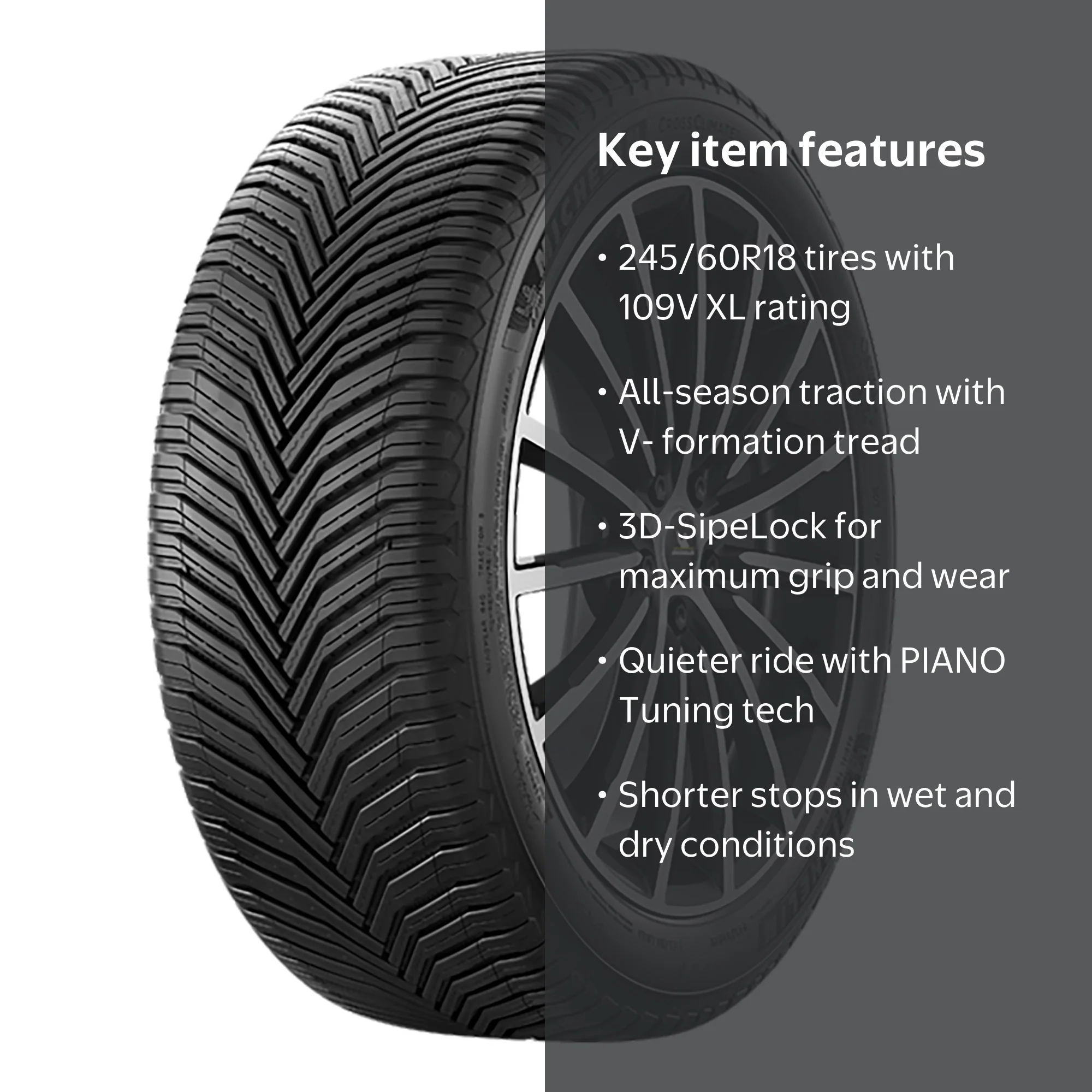 Michelin CrossClimate 2 245/60R18 109V XL Tire - Walmart.com