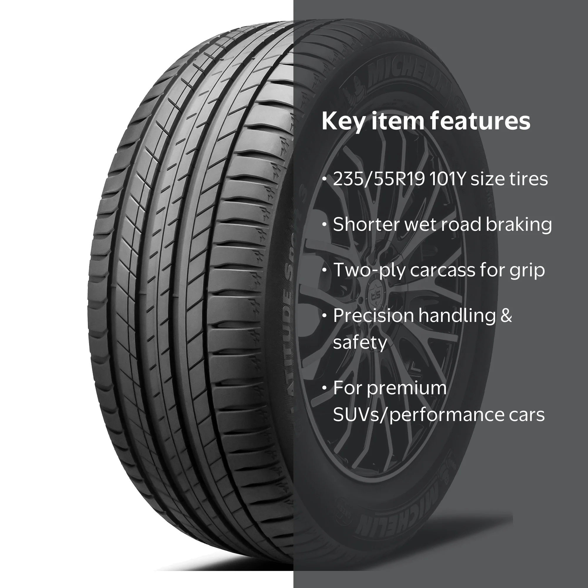 Michelin Latitude Sport 3 Summer 235/55R19 101Y Tire - Walmart.com