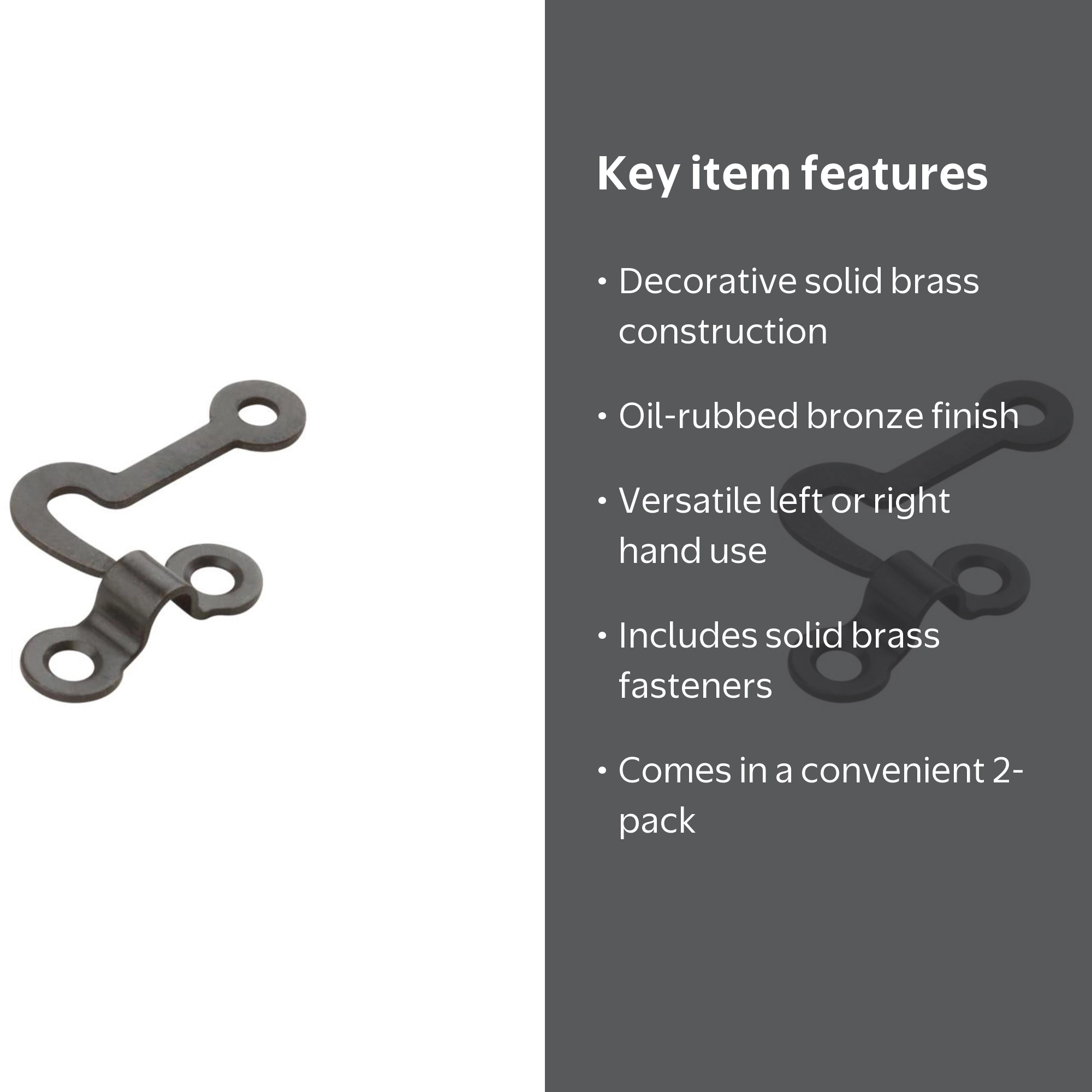 National Hardware - V1841 Hooks and Staples 2/pk - Oil-Rubbed
