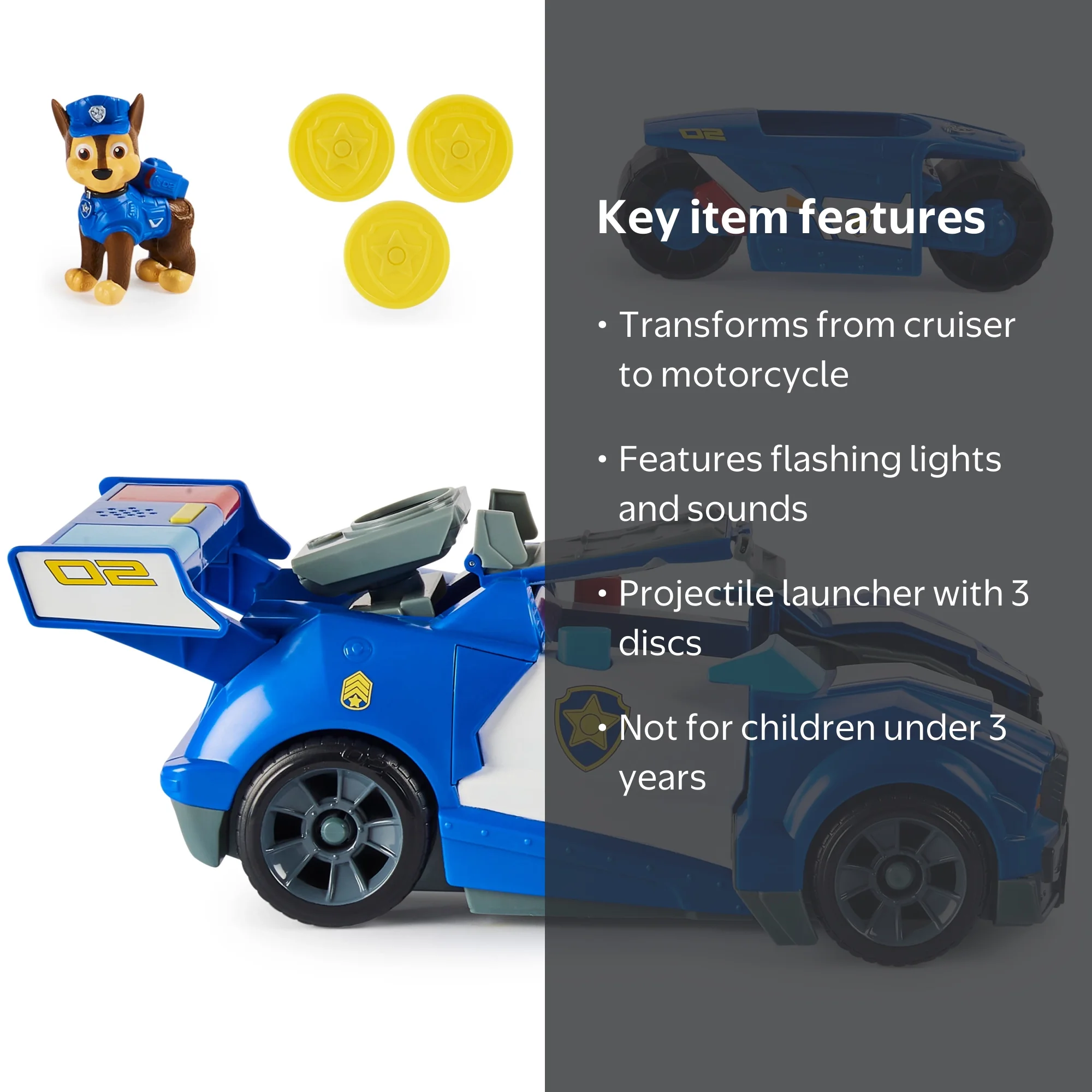 コンバットジョー　カリフォルニアハイウェイパトロール　(タカラ) PAW Patrol, Chase 2-in-1 Transforming Movie City Cruiser