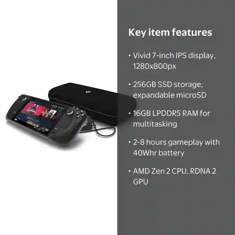 Valve Steam Deck 256gb Electric Handheld System Console Black Valve Steam Deck 256gb Electric Handheld System Console Black