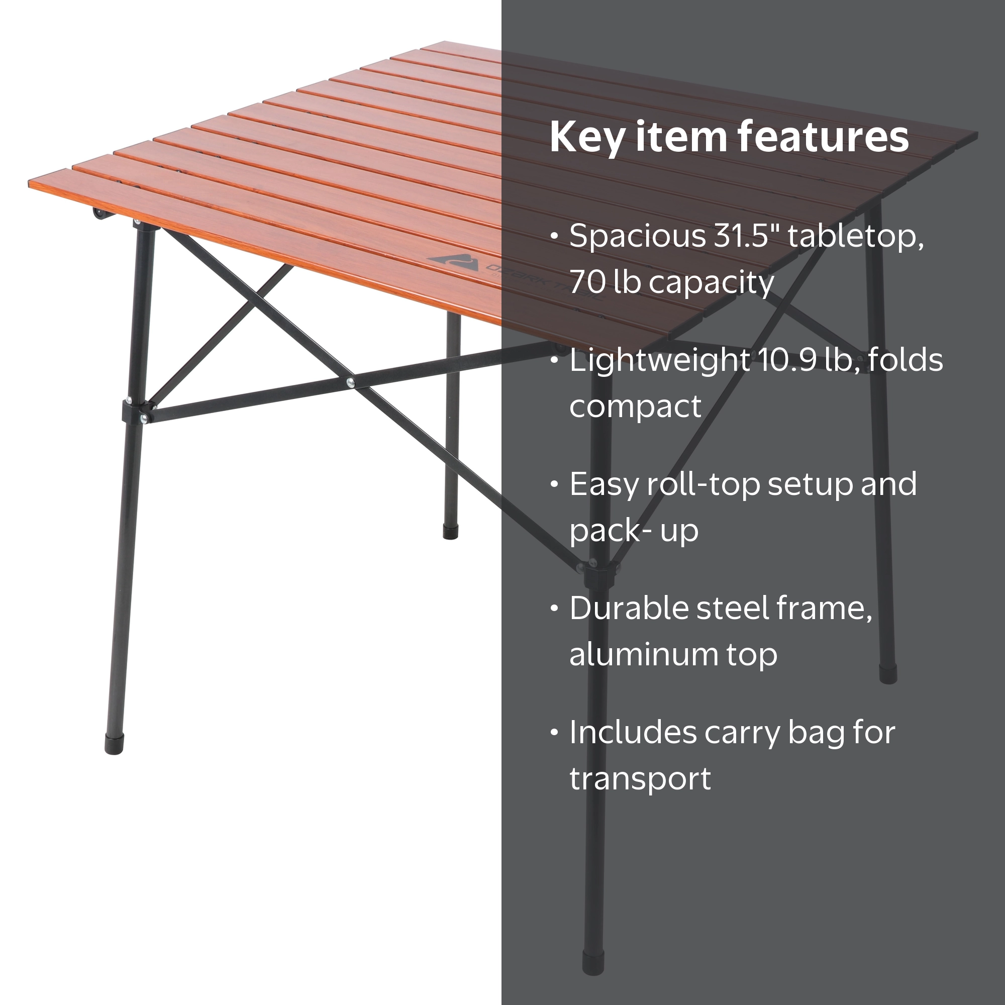 Ozark Trail Hazel Creek Square Folding Aluminum Roll-Top Camp