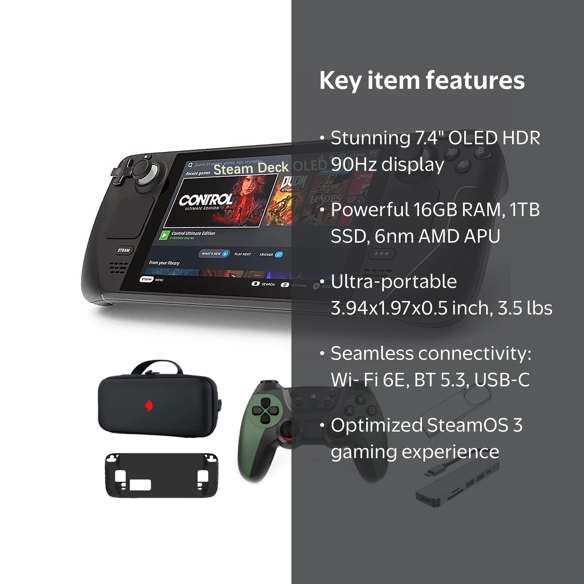 Valve Steam Deck OLED 1TB,7.4