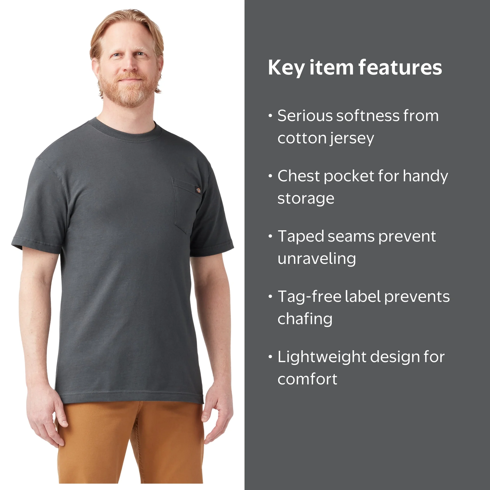 Dickies Men's and Big Men's Lightweight Short Sleeve Pocket Work T