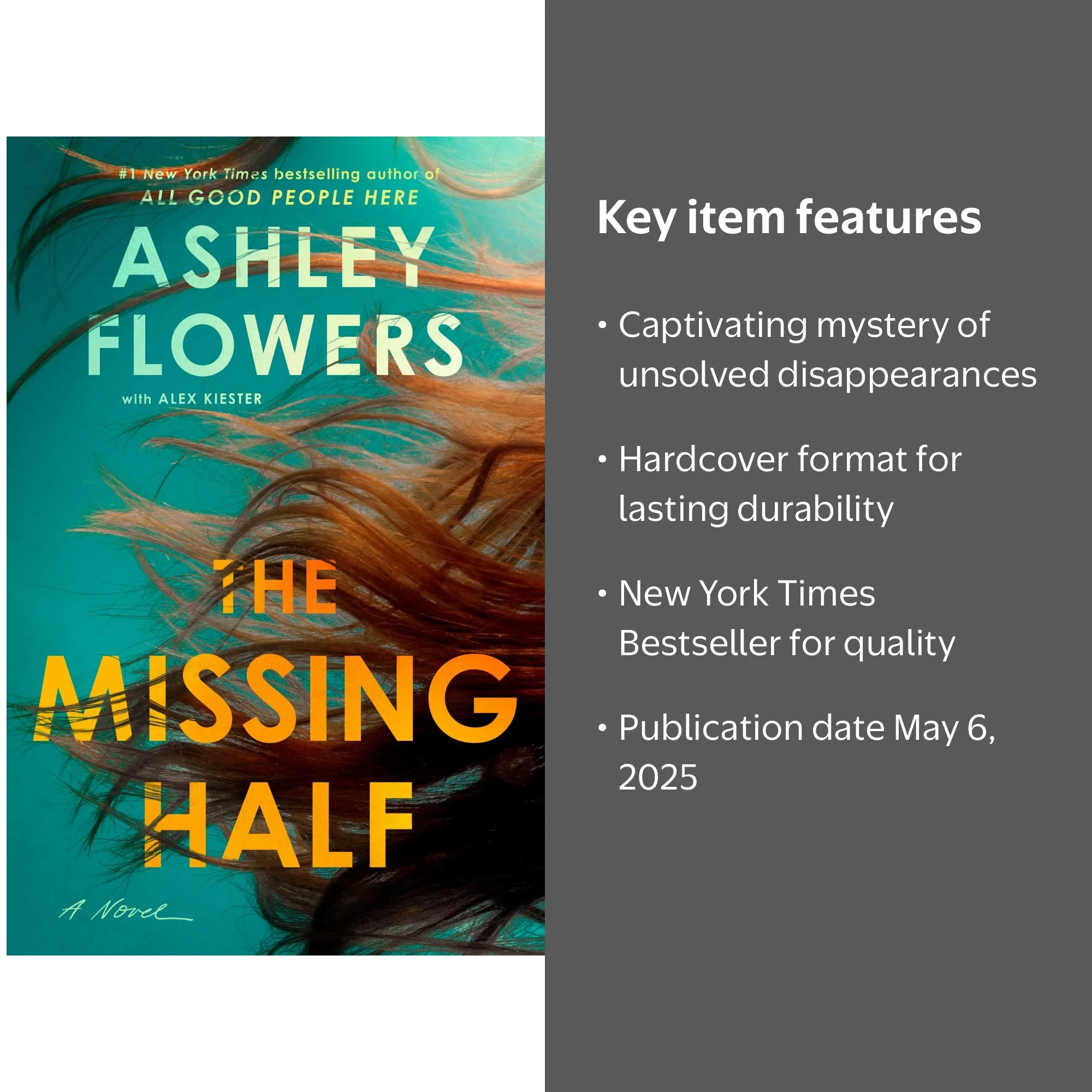 Free Shipping! Ashley Flowers The Missing Half A Novel Hardcover
