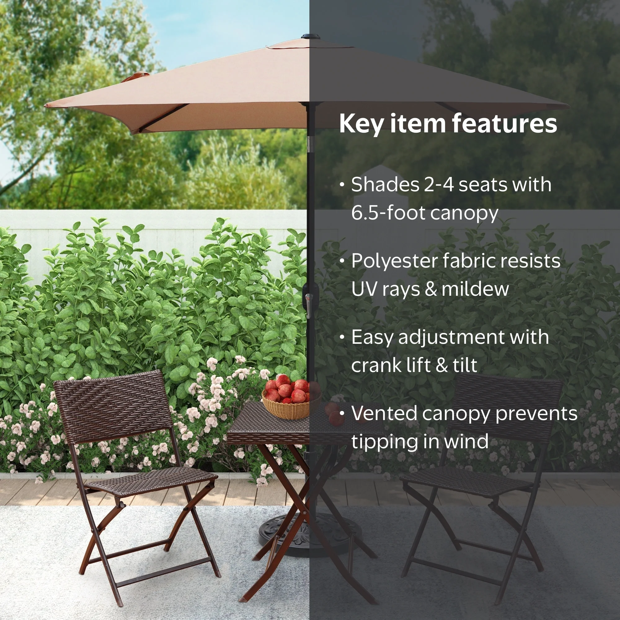5-6 foot patio umbrella with base-walmart Punchau 6 Ft Outdoor - Beige Market Umbrella, Easy grade polyester fabric is sunlight resistant and waterproof Abble 6.5FT Square Outdoor Patio