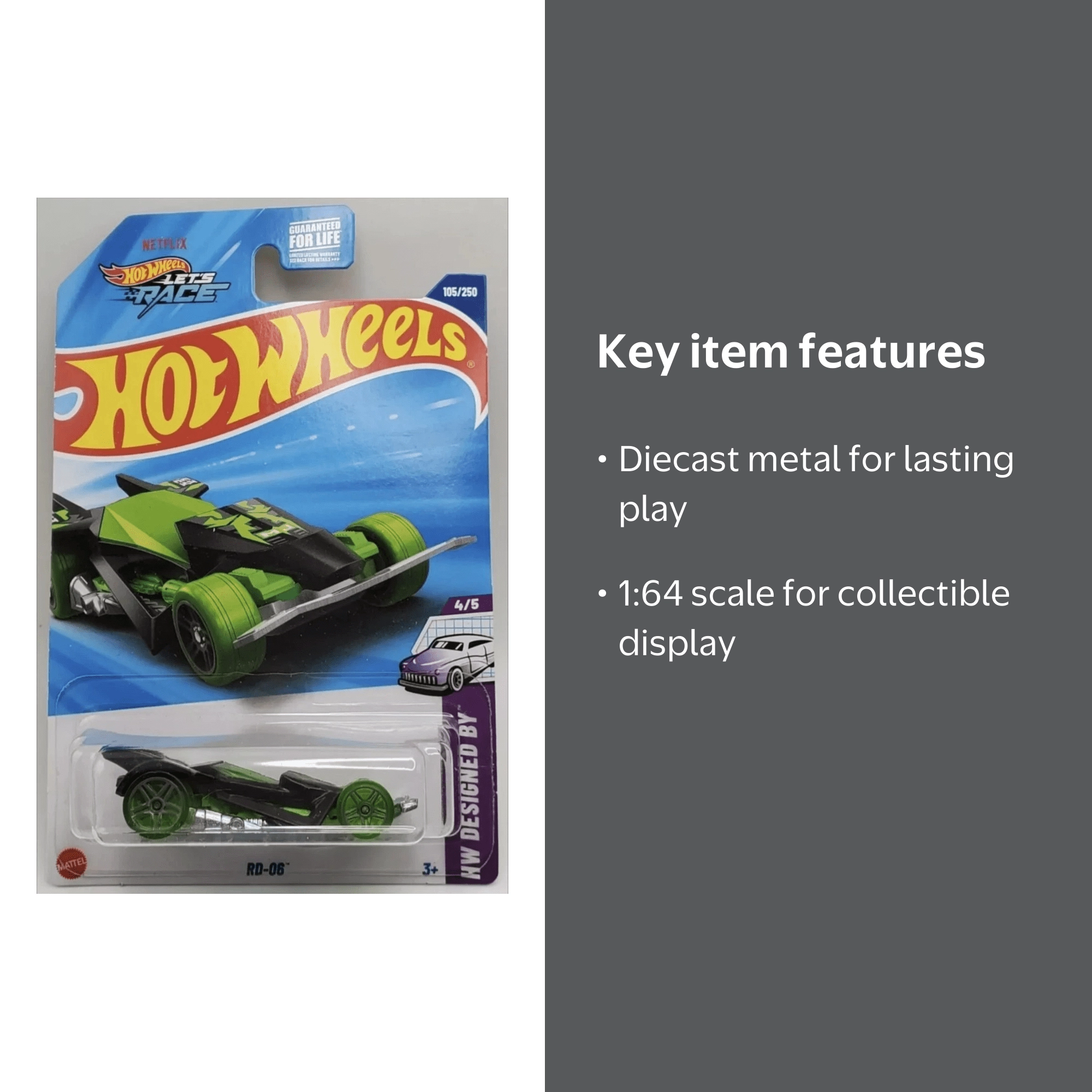 Hot Wheels RD-06 105/250 Green HW Designed By 4/5 - Walmart.com