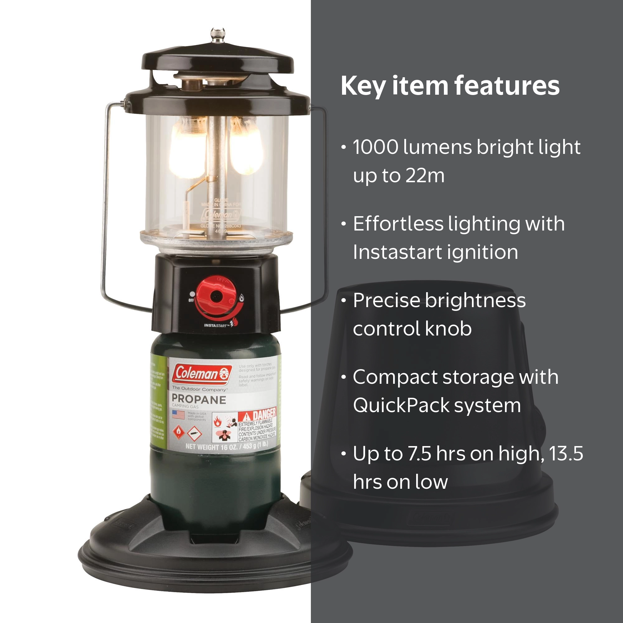 COLEMAN Deluxe Two Mantle Instastart Quickpack Propane Camping