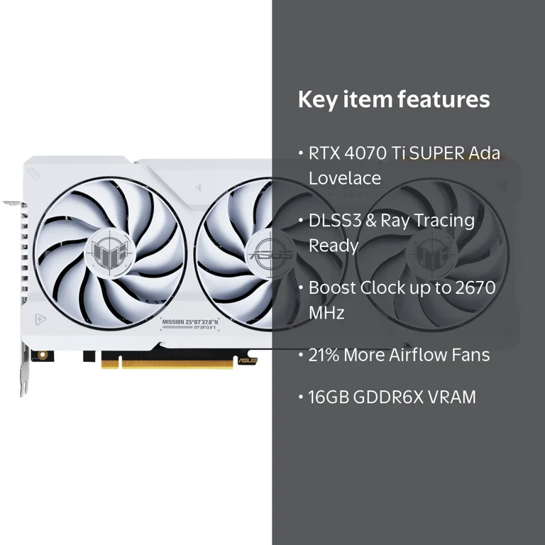 ASUS TUF Gaming NVIDIA GeForce RTX 4070 Ti SUPER White OC Edition