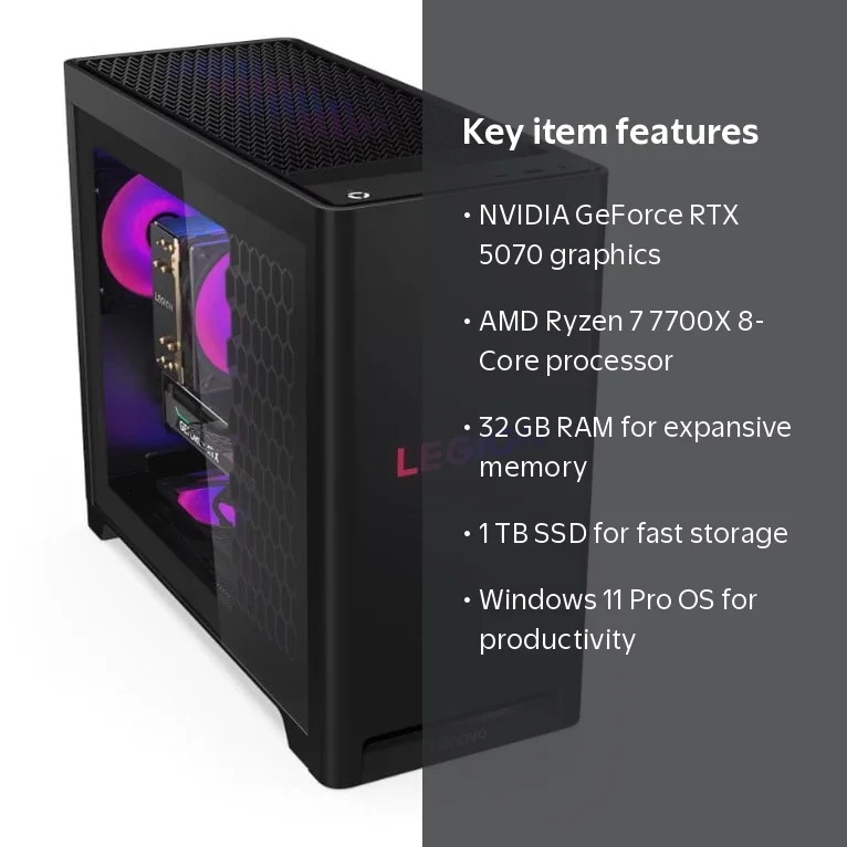 Lenovo Legion T5 30AGB10 90YJ0015US - AMD Ryzen 7 7700X 4.50 GHz