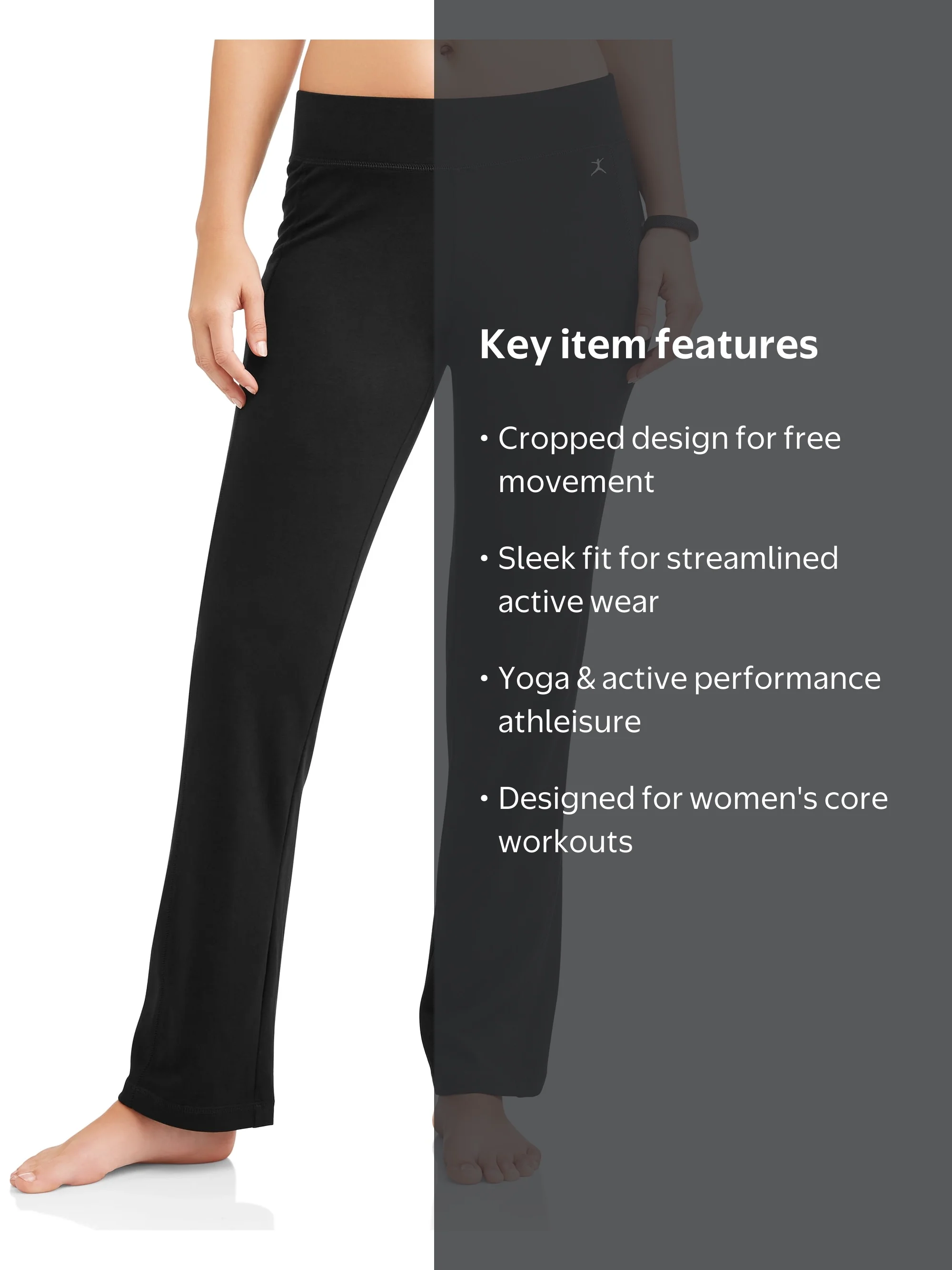 Danskin Core Active Women's Sleek Fit Crop Yoga Pants - Walmart.com