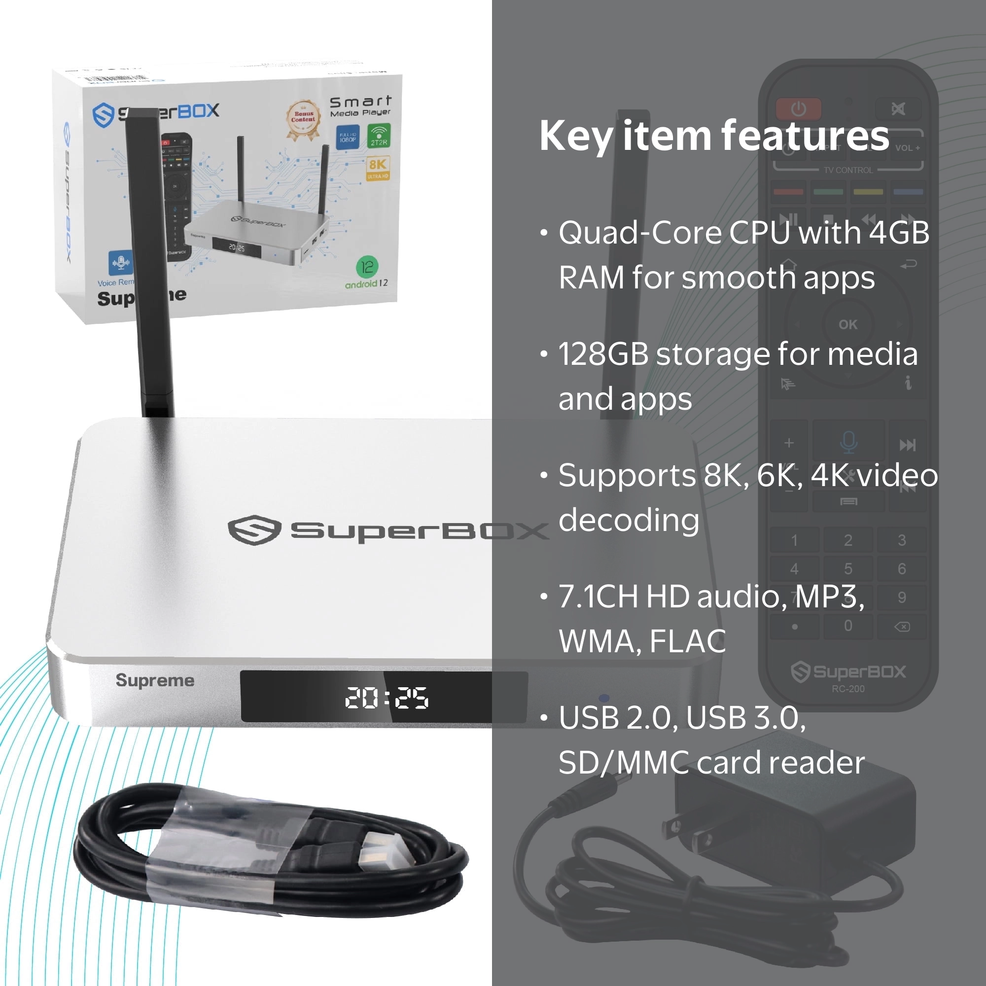 SuperBox 8K Supreme Premium Edition Bundle 2025 Newest Model Media