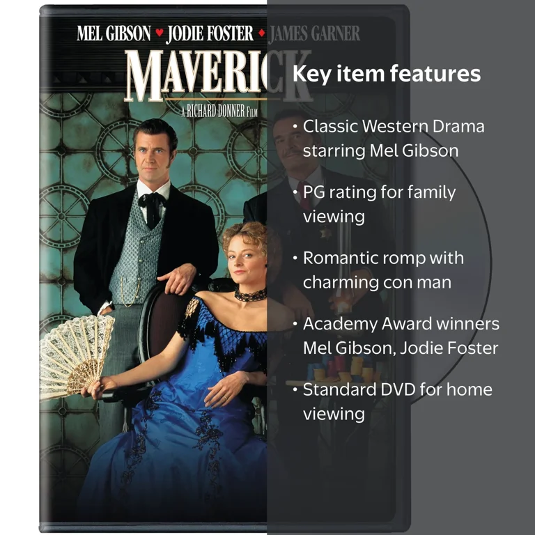 Warner Bros. Maverick (DVD) - Western Action Comedy Starring Mel
