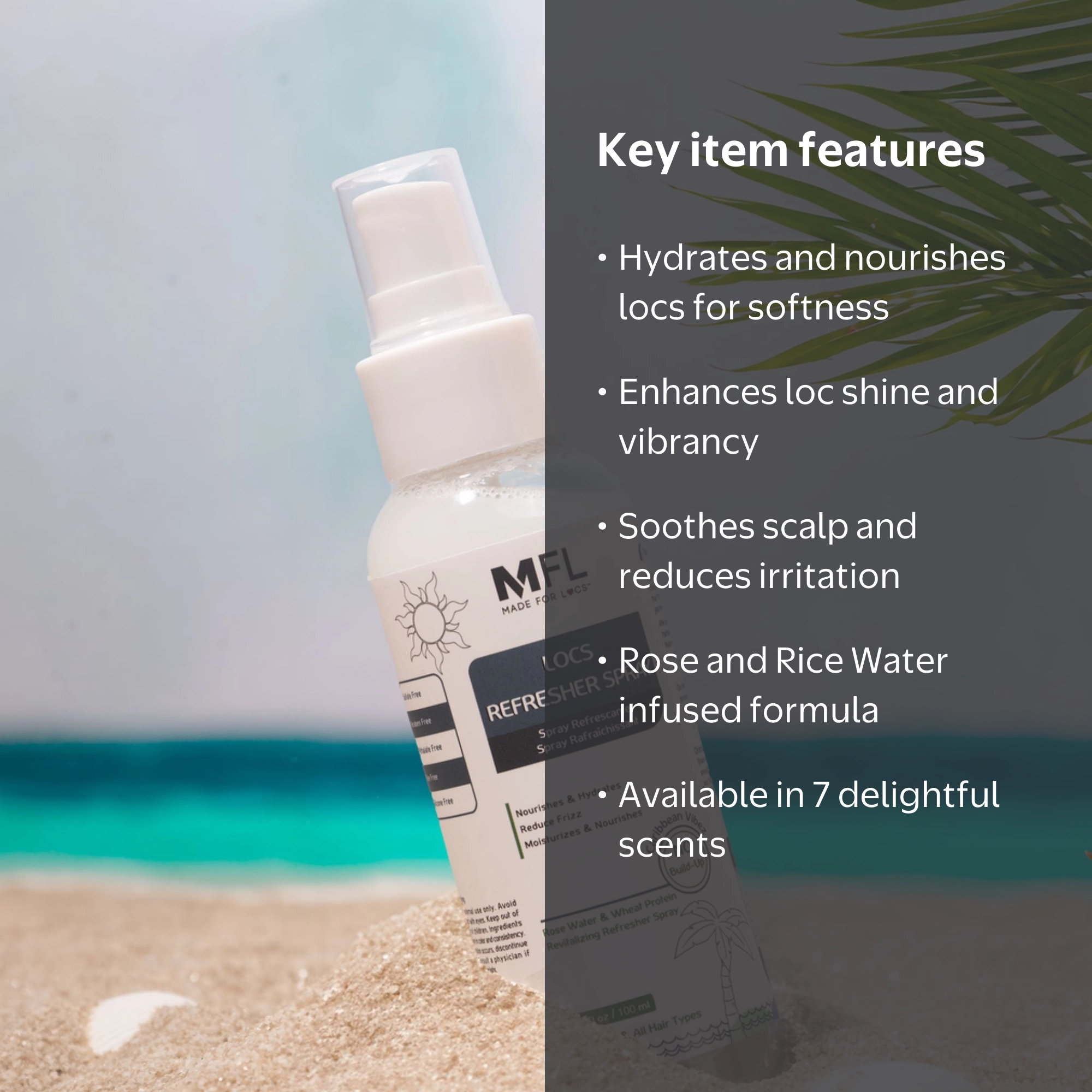 Made For Locs Rose Water Refresher Spray (Caribbean Vibez) 3.4 oz