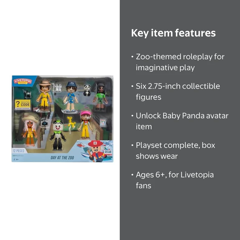 DevSeries Livetopia Roleplay Day at the Zoo Pack Playset w/ 6