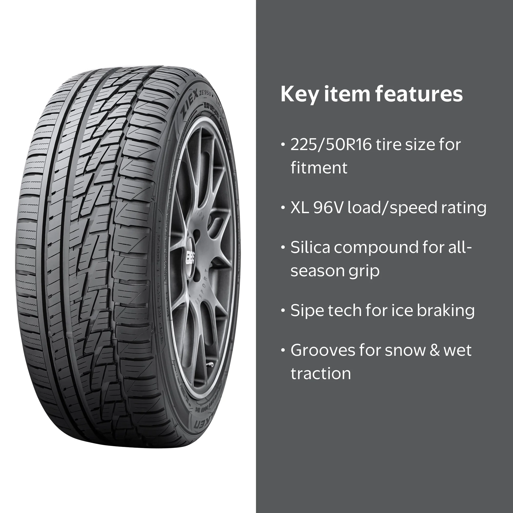 【2022年製】225/50R16 FEDERAL 本/台湾製 Falken, Passenger Tire, 225/50R16 96V XL, All Season Traction