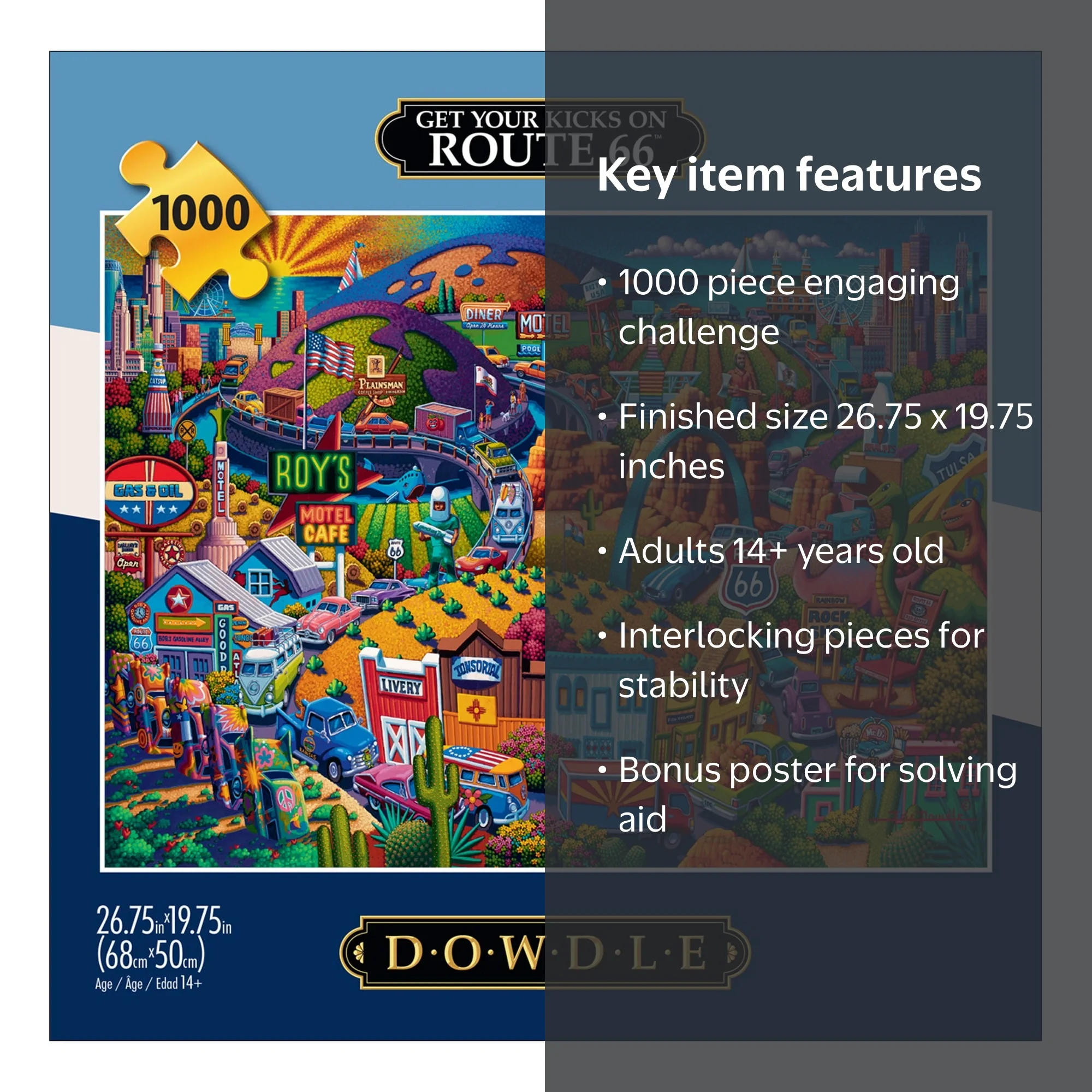 Buffalo Games Get Your Kicks on Route 66 1000-Piece 26.75 x 19.75