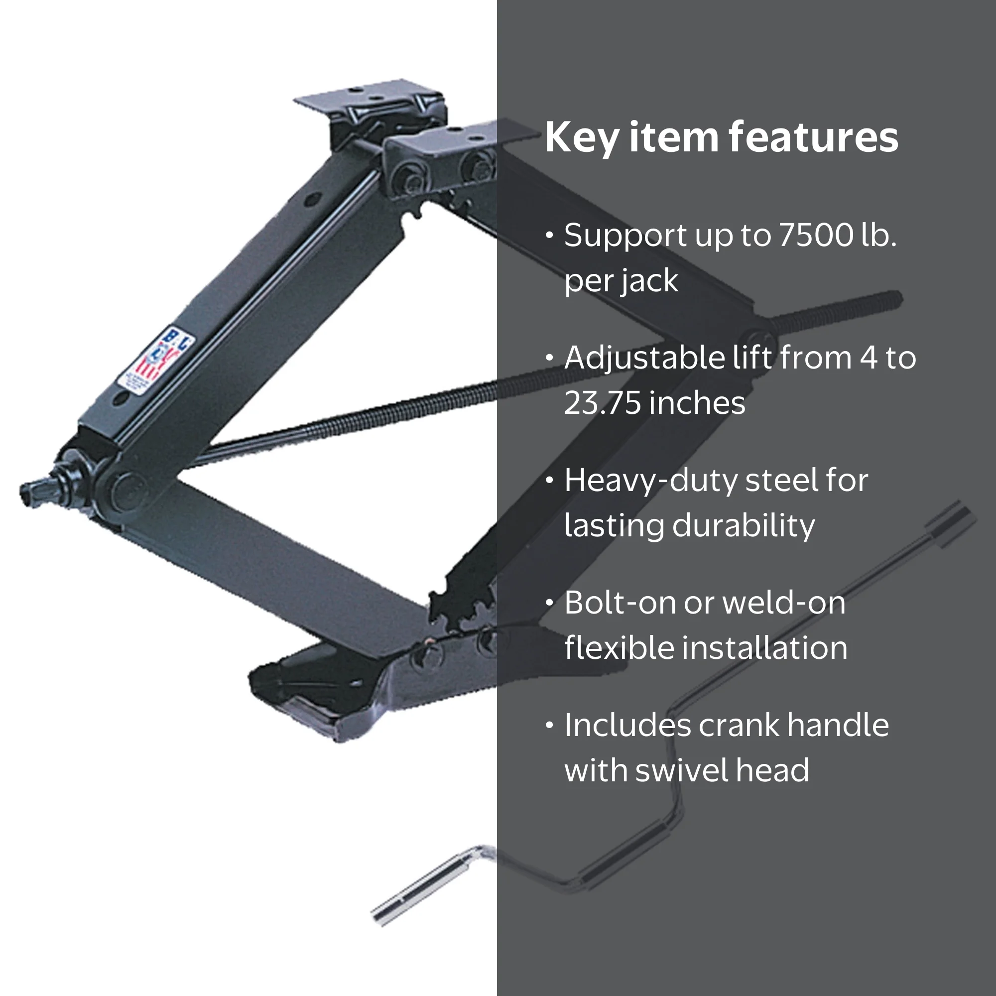 BAL 24002D Classic Scissor Jacks – Set of 2 Manual Stabilizer
