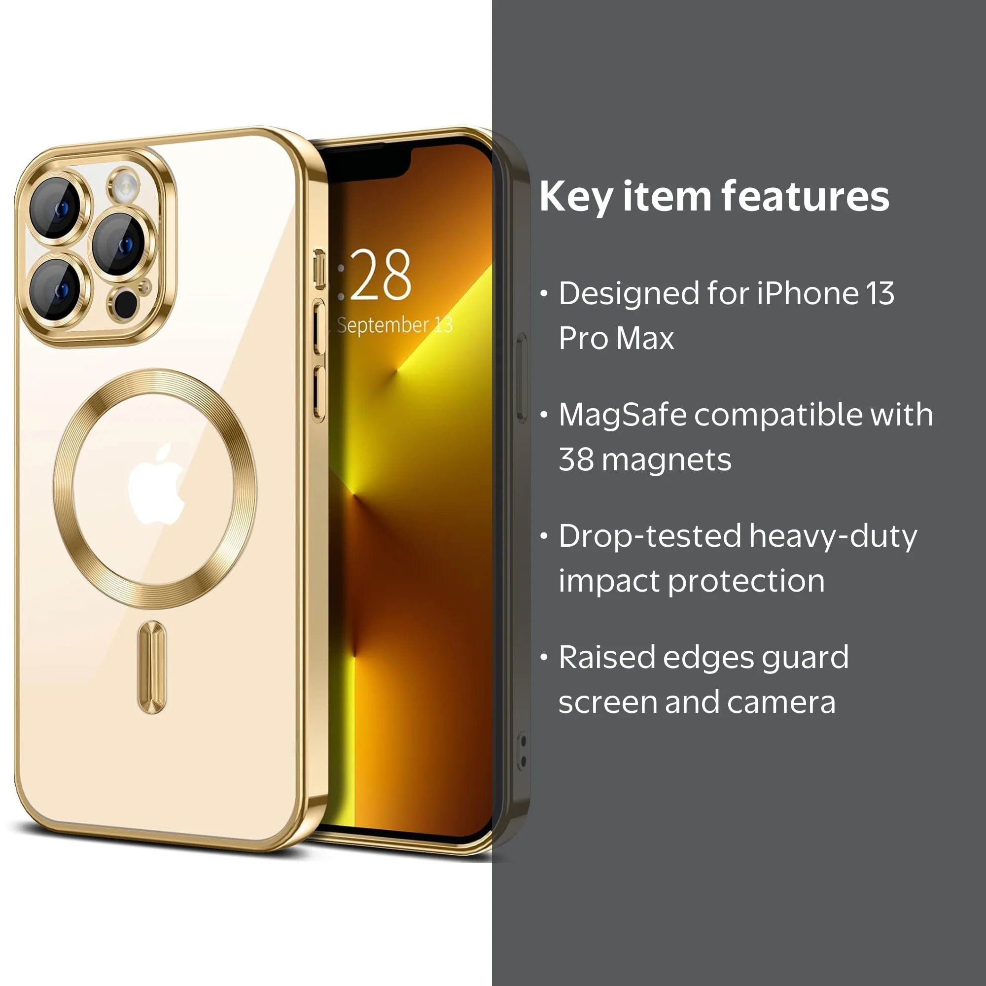 Entronix Transparent Phone Case for Apple iPhone 13 Pro Max Clear