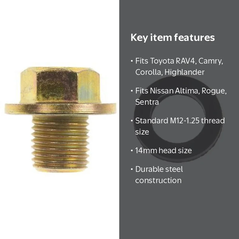 AUTOGRADE, Automotive Drain Plug, 65263, with 14mm Head Size