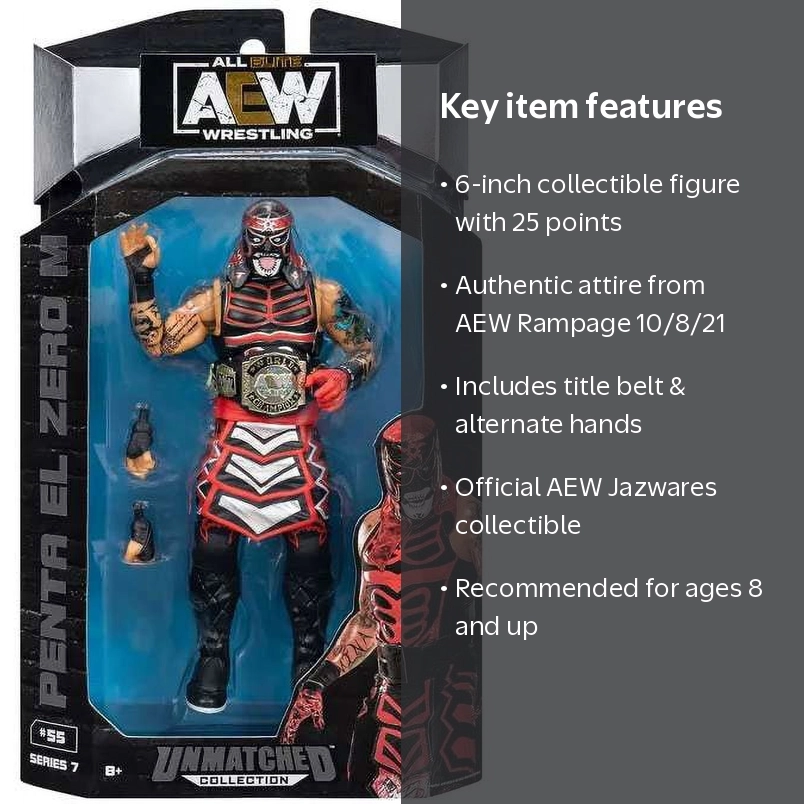 AEW Unmatched Penta El Zero - 6 inch Figure with Tag Team Title