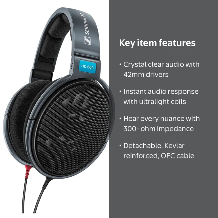 Sennheiser, Headphones, Black, Open Dynamic Wired with Adapter