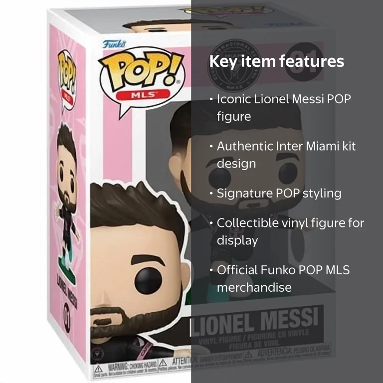 Funko, Inter Miami Lionel Messi, Vinyl Figure, Multicolor