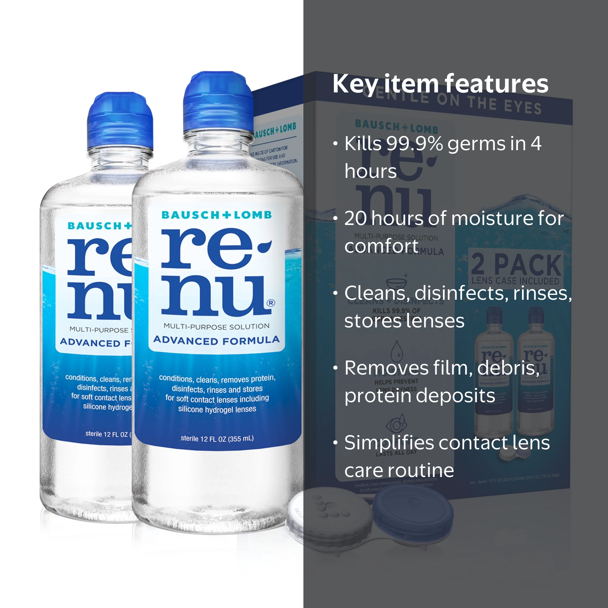 Renu Multipurpose Contact Solution & Cleaner with Lens Case for